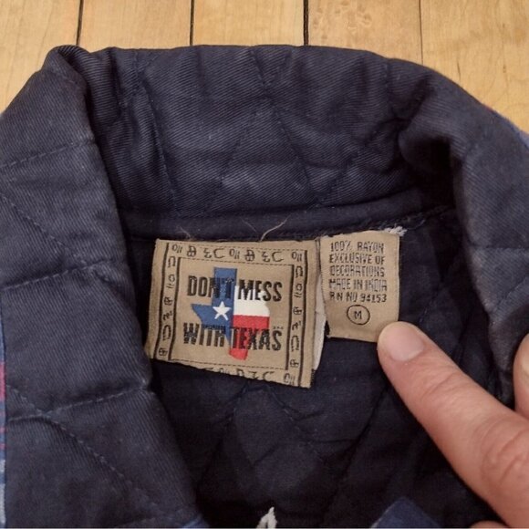 Dont Mess With Texas Vest Womens Medium Quilted Patriotic Vest Stars Stripes - Picture 5 of 8